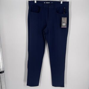 Fourlaps Traverse Pant Mens 33x32 Navy Blue Athletic Fit 4-Way Stretch New